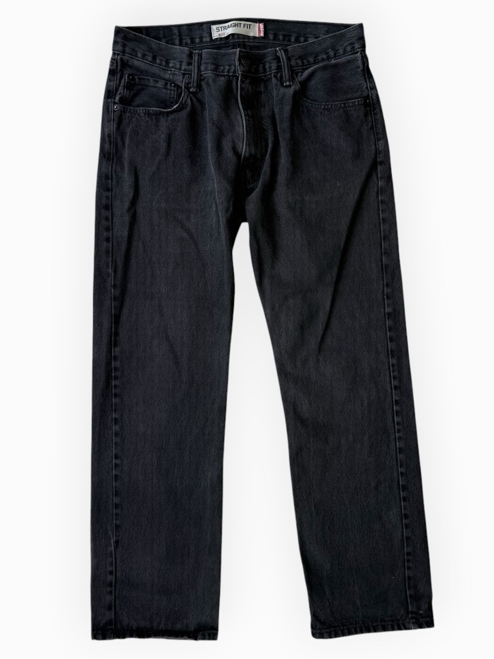 Levi's 505 Mens Straight Leg Regular Fit Washed Black Denim Casual Jeans 34 x 32